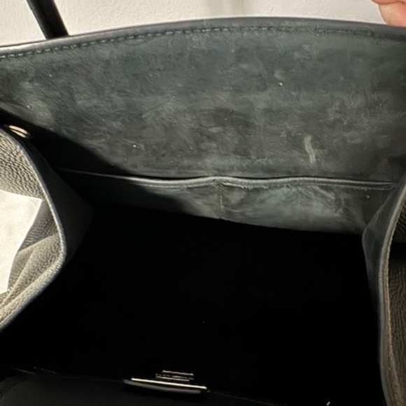 Michael Kors Collection Large Pebble Calf Leather Satchel - Black - Picture 10 of 13